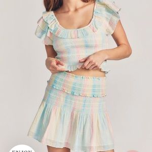 LoveShackFancy Saba Crop top multihorizon size small